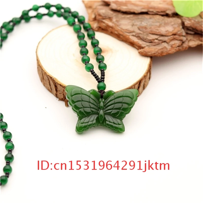 

Женская подвеска, Мужская Ручная резная бабочка, зеленая китайская Нефритовая натуральная бижутерия для модной искусственной ядеитной под...