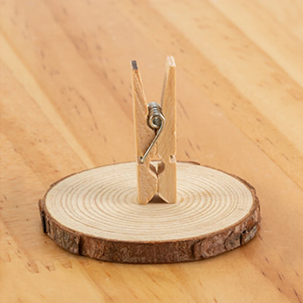 

200pcs 2.5CM Mini Natural Wooden Clothes Photo Paper Clothespin Craft Clips Portable Wood Clamp