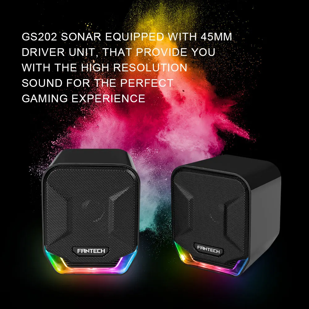 Fantech GS202A RGB Кабельные колонки 3 5 мм штекер для USB разъема ПК игровые MOBA FPS мышь
