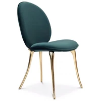 italian stainless steel minimalist modern design living room high end copper dining chair backrest fabric decorative chair