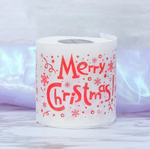Рождественский узор стальной крен Бумага печать забавные Туалет дома Санта