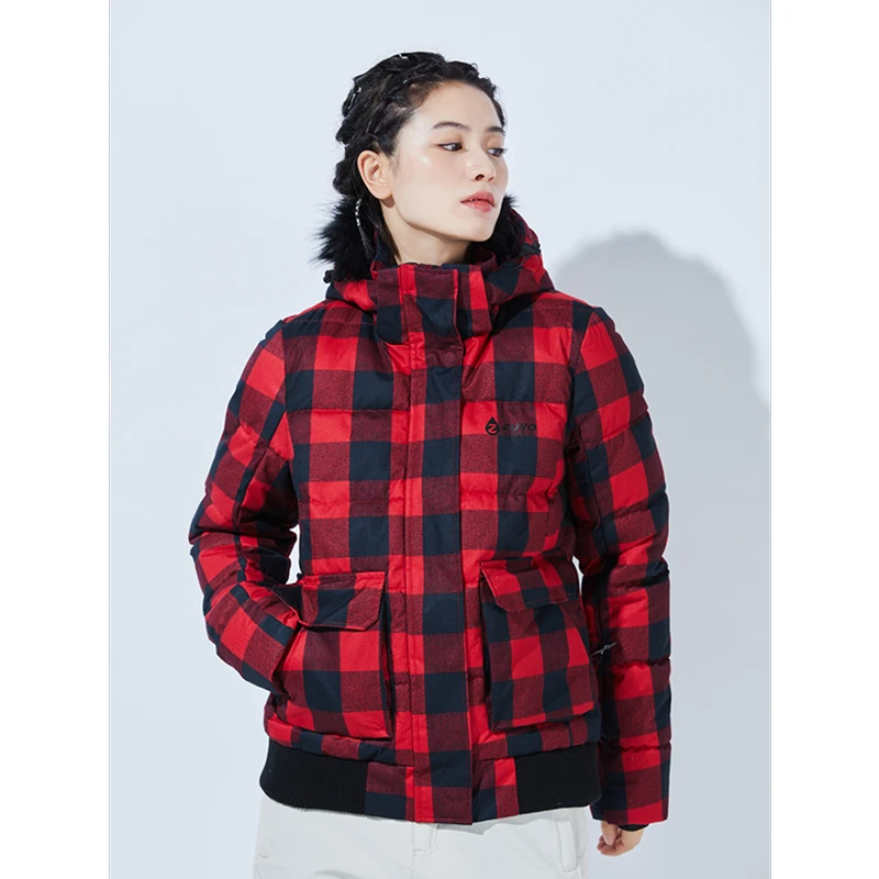 

Женский зимний лыжный костюм, водонепроницаемая ветрозащитная парка, хлопковая куртка с воротником-стойкой и капюшоном, Корейская свободн...