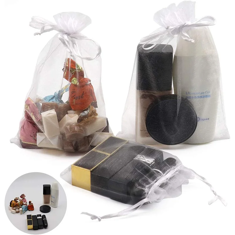 

10pcs wedding candy gauze multicolor pearl gauze cosmetic bundle pocket Eugen snow gauze bag is convenient and easy to carry