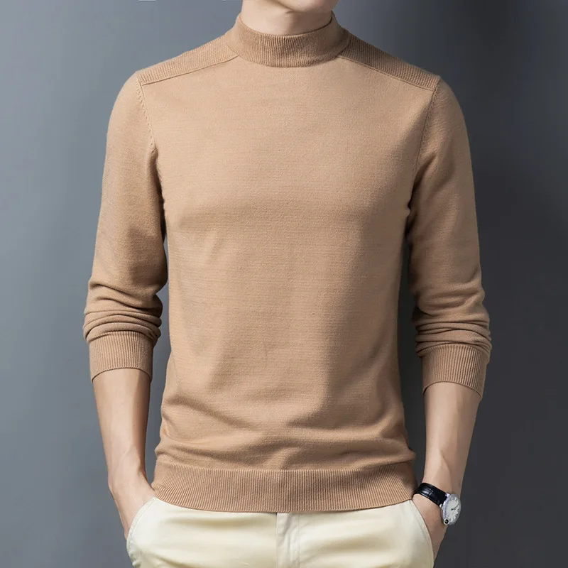 

Spring and autumn new men's purple knitted bottoming shirt men's loose large size round neck long-sleeved T-shirt