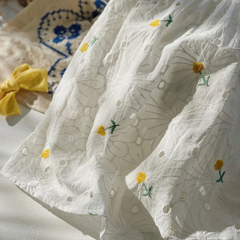 

Summer New Childern Clothes Girls Fashion Yellow Flower Cotton Short Sleeve Princess Dresses Toddler Kids Dress