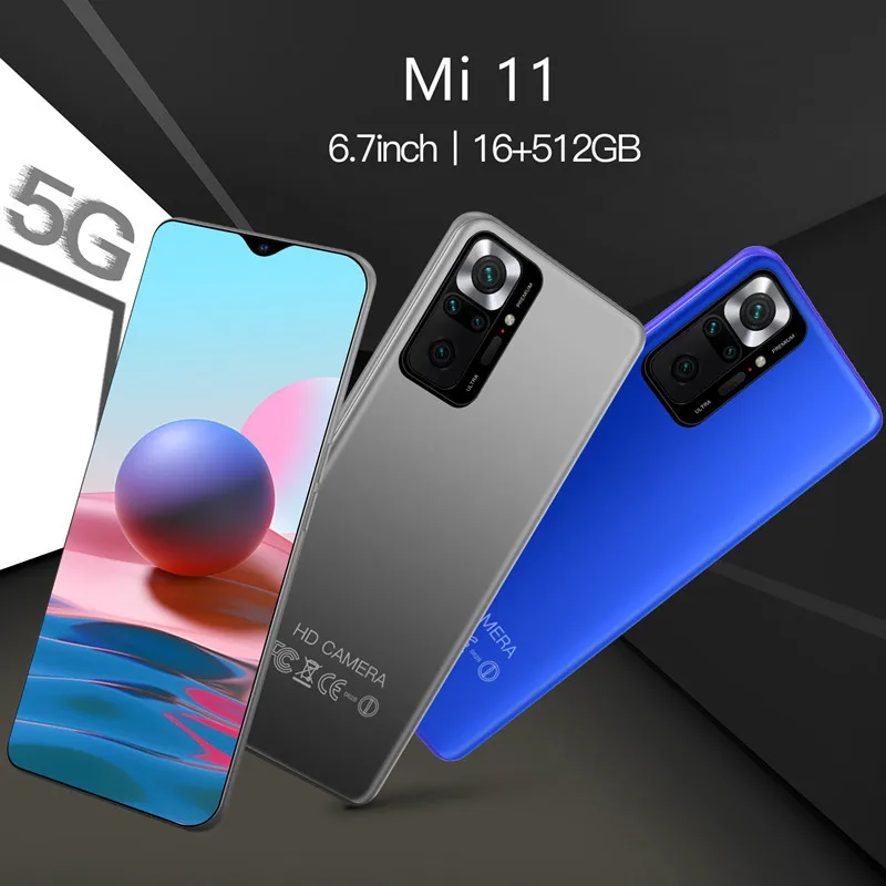 2021 global version mi 11 smartphone android 16gb 512gb 10 core 48mp carema 4g 5g cellphone daul sim featured mobile phones free global shipping