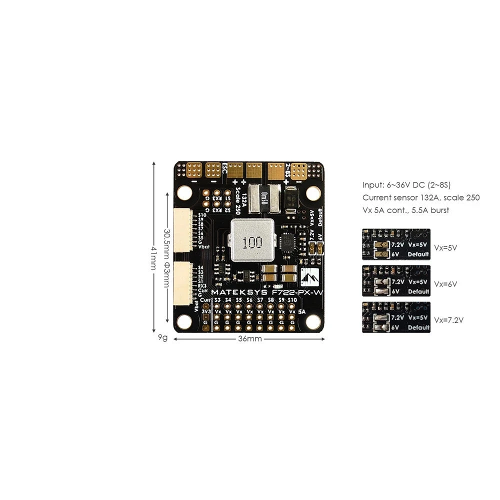 MATEK PDB F722 PX W Мощность распределительный щит для RC Самолет с неподвижным крылом