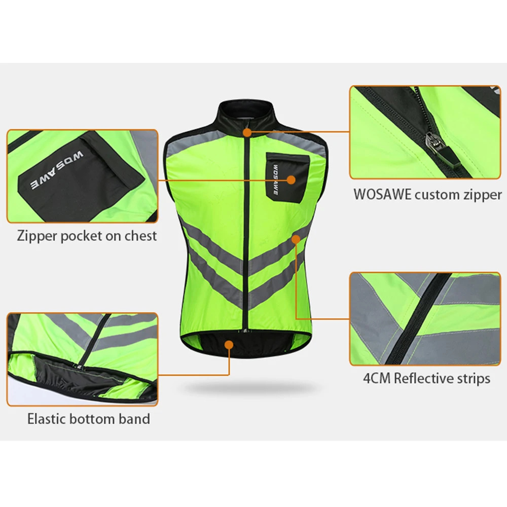 Мотоциклетная куртка WOSAWE светоотражающая Защитная жилетка высокой видимости
