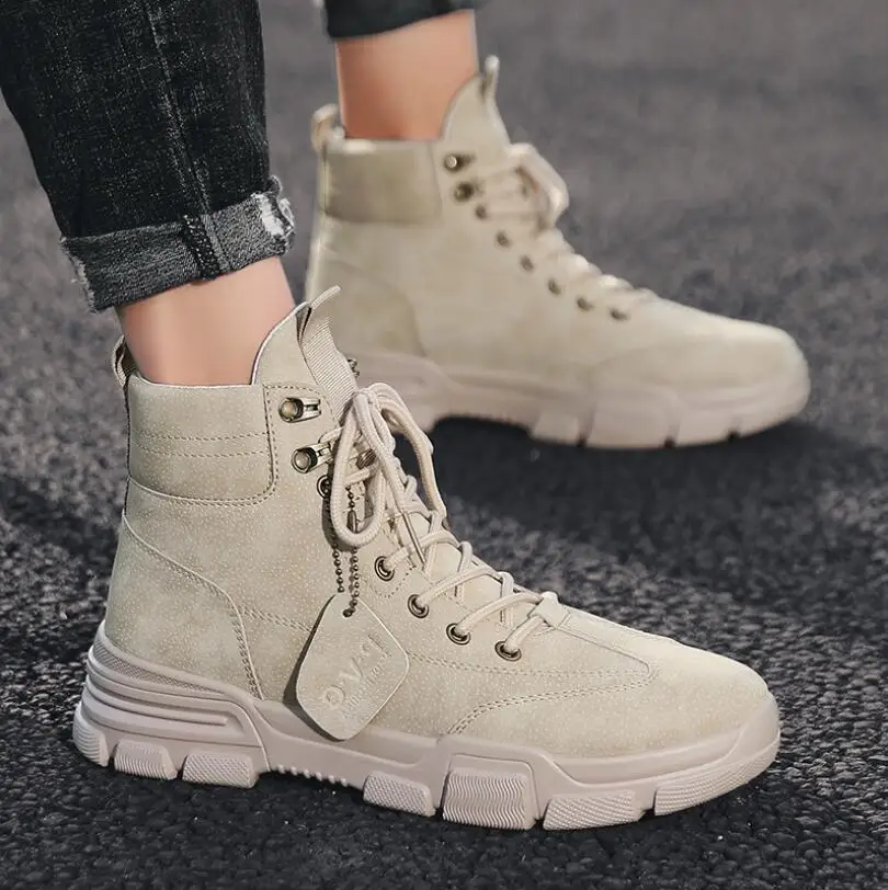 

Мужские ботинки-мартинсы, Рабочая обувь с высоким берцем, обувь для тенниса, Осень-зима