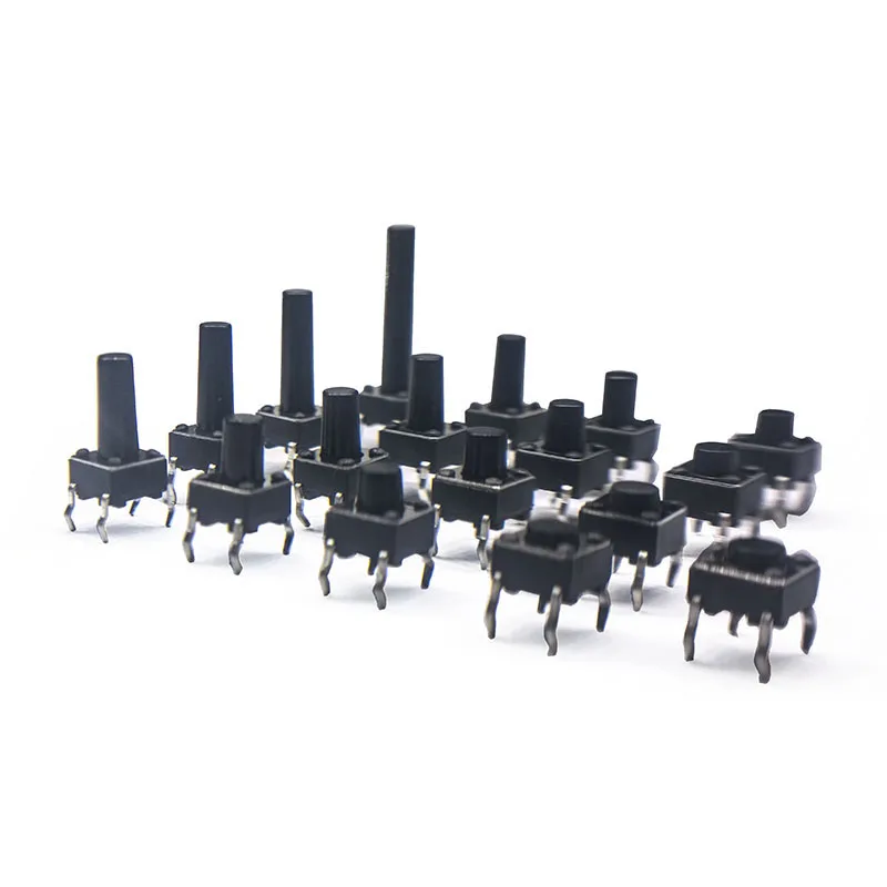 

30pcs 6x6x4.3MM-20MM Panel PCB momentary Tactile 4PIN Tactil Tact 12V Push Button Micro Switch 6*6 DIP Self-Reset