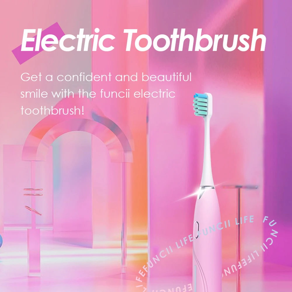 

Electric Toothbrush D2 Waterproof Automatic Sonic ToothBrush Rechargeable 5 Models with 2 Brush Heads