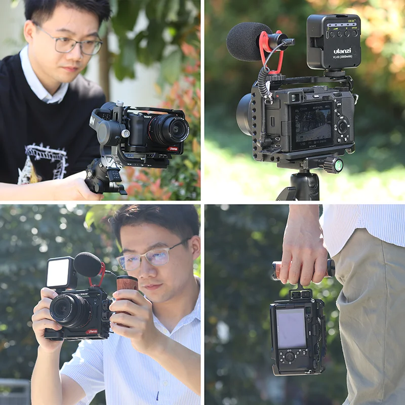 

C-A7C Aluminum Housing Case For SONY A7C Camera Cage w/ Cold Shoe Expand for Microphone Vlog Tripod Fill Light Gopro Accessories