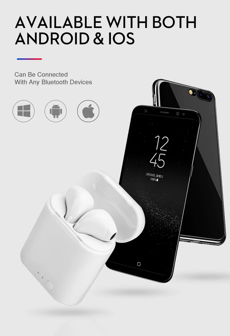 I7s TWS Mini Bluetooth 5,0, беспроводные наушники, спортивные стерео наушники, гарнитура с зарядным устройством, микрофон для всех смартфонов