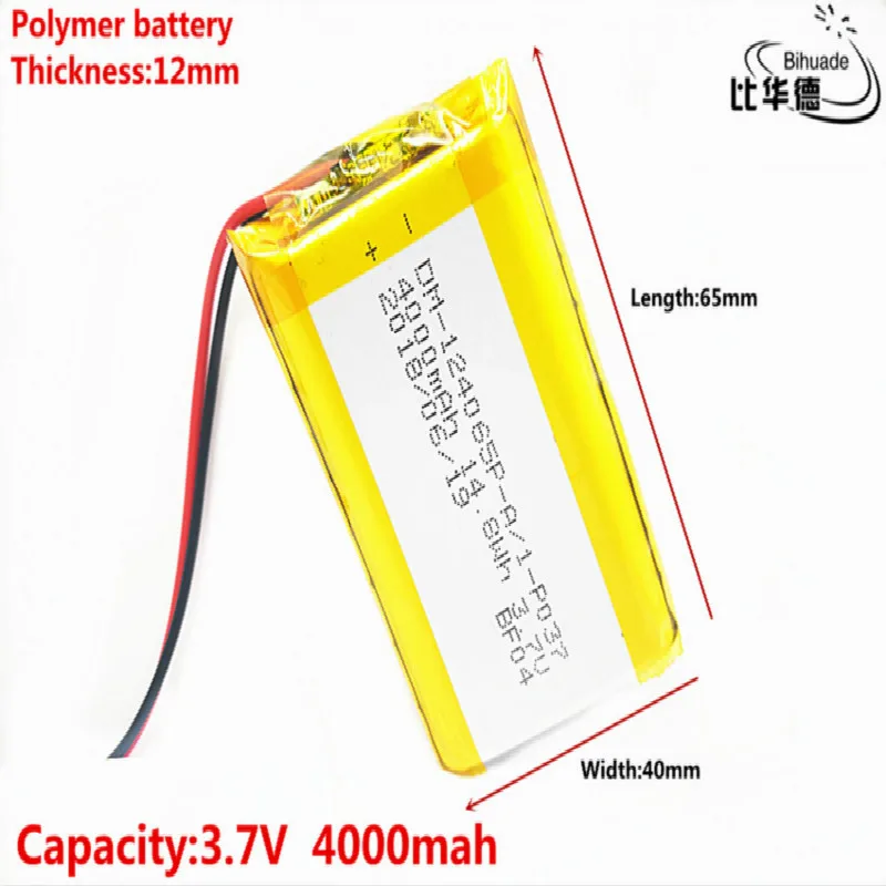 Хорошее качество 3 7 V 4000 mAH 124065 полимерный литий ионный/литий ионный аккумулятор