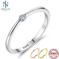 inalis real sterling 925 silver rings shinning circle zircon finger ring for women engagement party fine jewelry new arrival