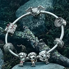 Аутентичные модные ювелирные изделия из стерлингового серебра 925 пробы браслет с животными DIY дизайнерские очаровательные подходят для оригинальных браслетов Pandora beads