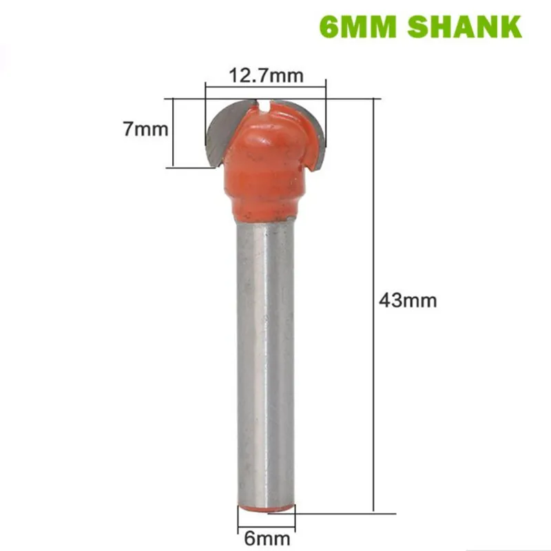 1 шт. 6 мм хвостовик ядро коробка фреза 12 7 Радиус для дерева рабочие режущие
