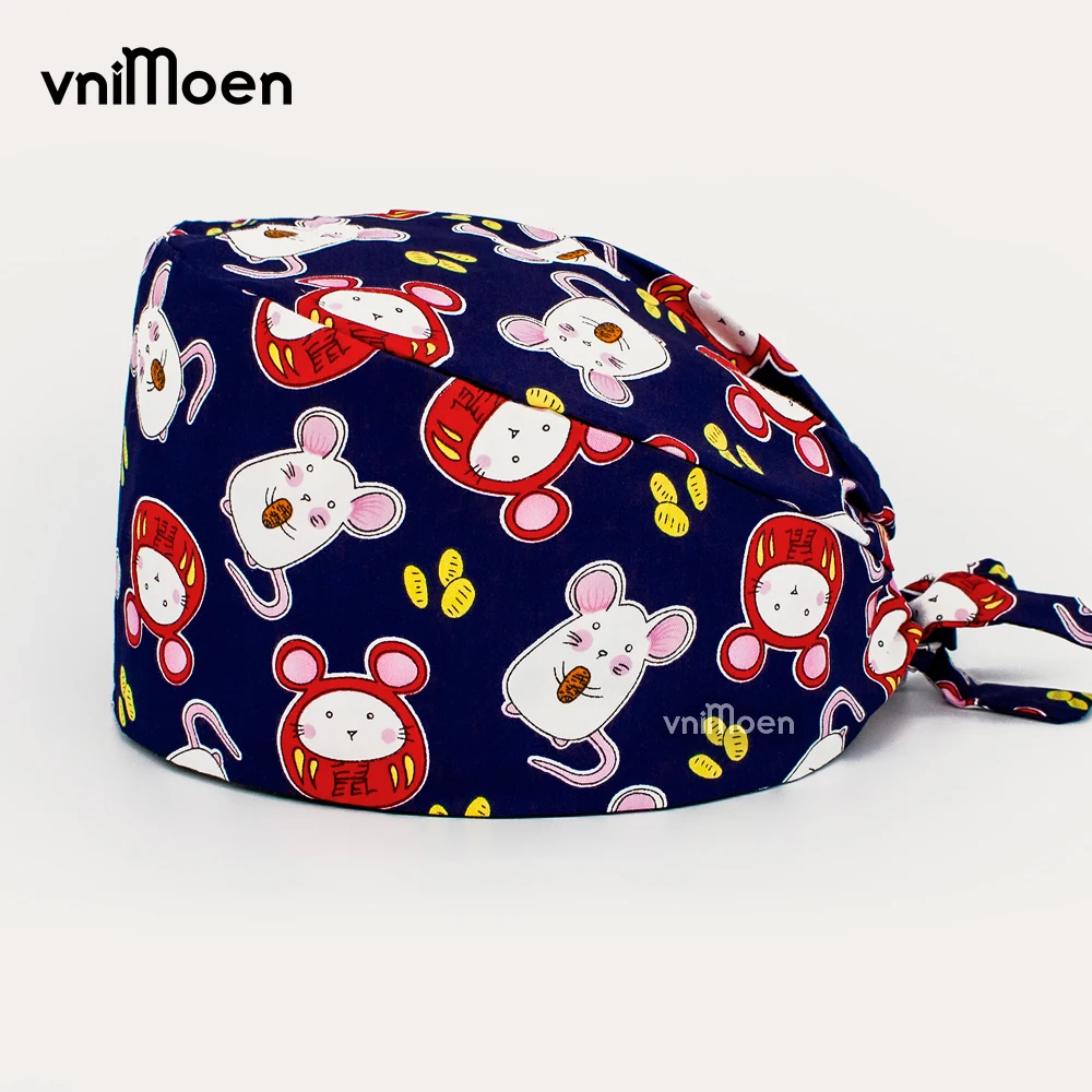 Регулируемая шапка-скраб для мужчин и женщин хлопковая шапка с принтом Рабочая