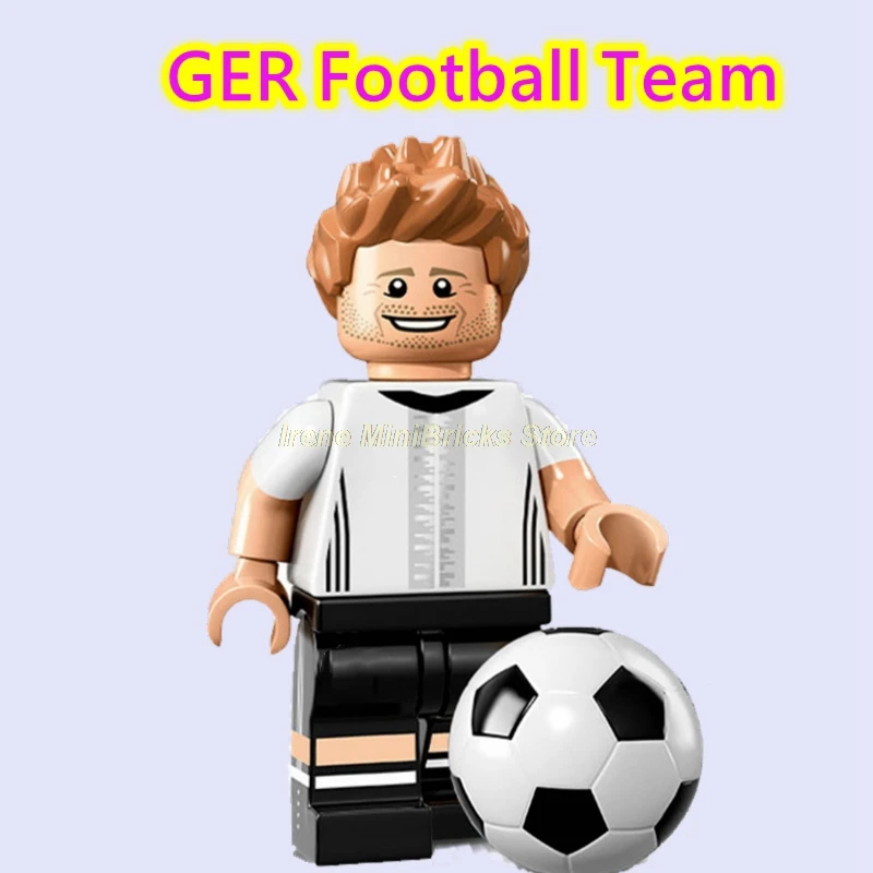 GER Football Team Football Player Cristiano Ronaldo Neymar Beckham Kobe Bryant Messi Pogba Modric Labron James Toys For Children Building Blocks - Цвет: GER Football Team