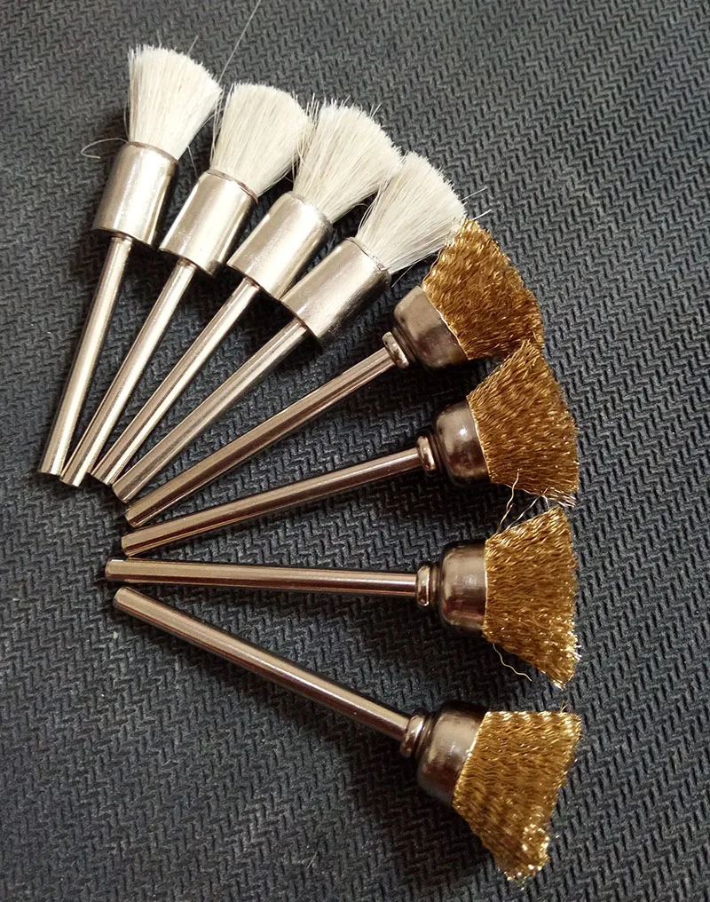 2 шт./лот 3 мм медная шерсть щетки для дерева/Железный пылеочиститель для вращающихся инструментов Dremel/Мини электрическая дрель