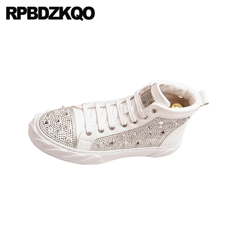 Мужские итальянские повседневные туфли бренда Стразы на шнуровке белый уличный