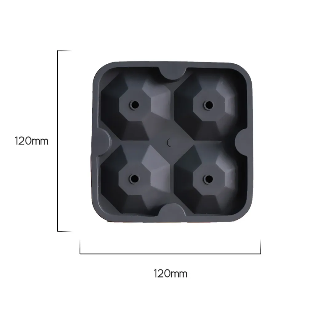 

4 Grids Ice Tray Ice Maker Square Pudding Jelly Square Mould Ice Tray Whiskey Party Dessert Bar Kitchen Drinking Mold