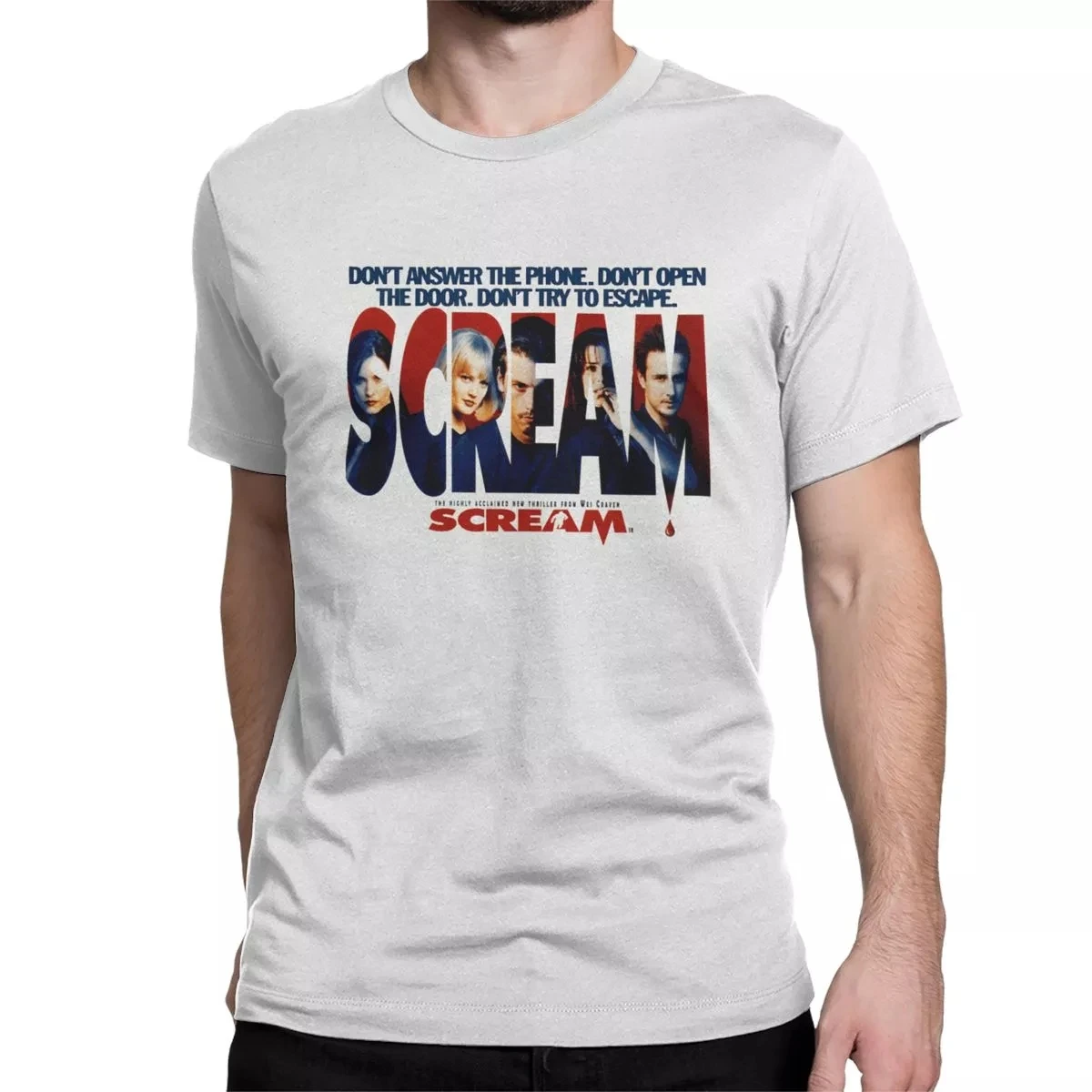 

Crazy Scream Horror Movie T-Shirts Men Women T Shirt Don't Answer the Phone Don't Open the Door Don't Try to Escape Tee Shirt
