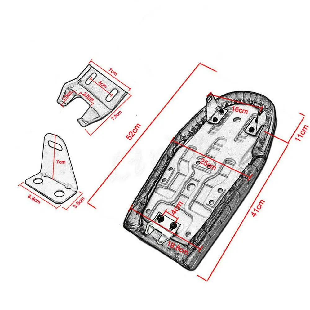Черный мотоцикл Ретро сиденье универсальный кафе гонщик плоское Brat Седло для Yamaha