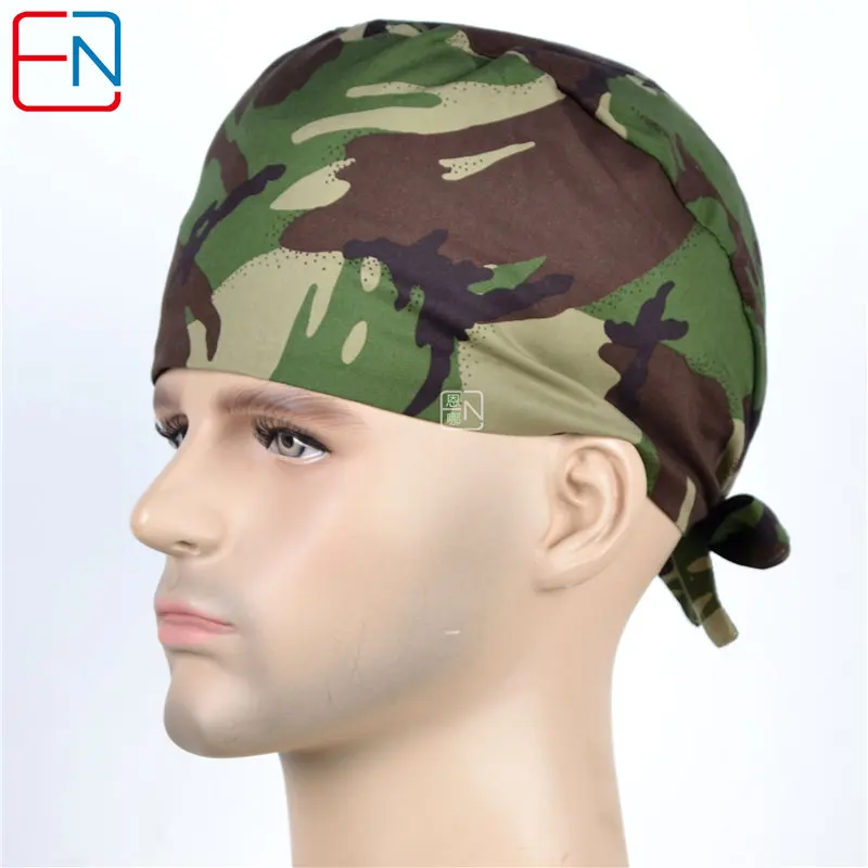 

Hennar Men Scrub Caps Mask CamouflageClinical Accessories Cotton Comfortable Soft scrub Hats