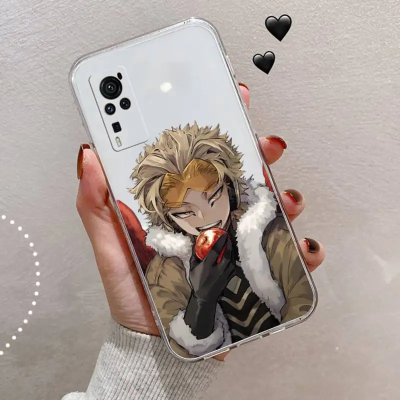 

Hawks Coat japan anime Phone Case Transparent for vivo X 50 60 30 21 27 20 7 9 i s pro plus custom protective capa