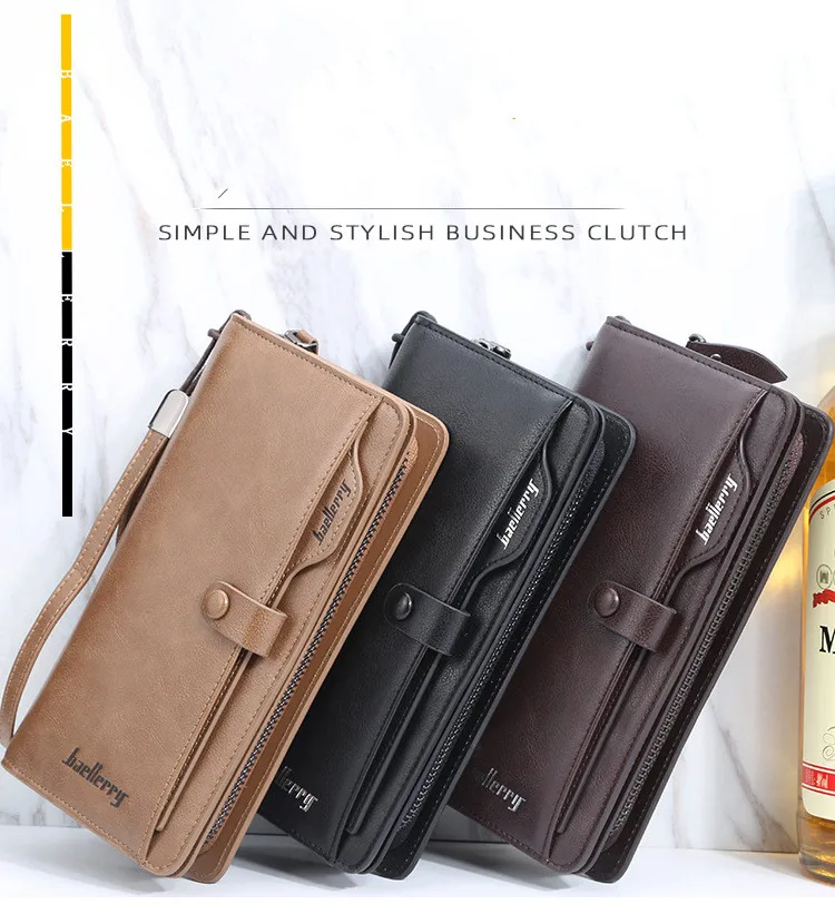 

Мужской кошелек из натуральной кожи, с RFID-защитой