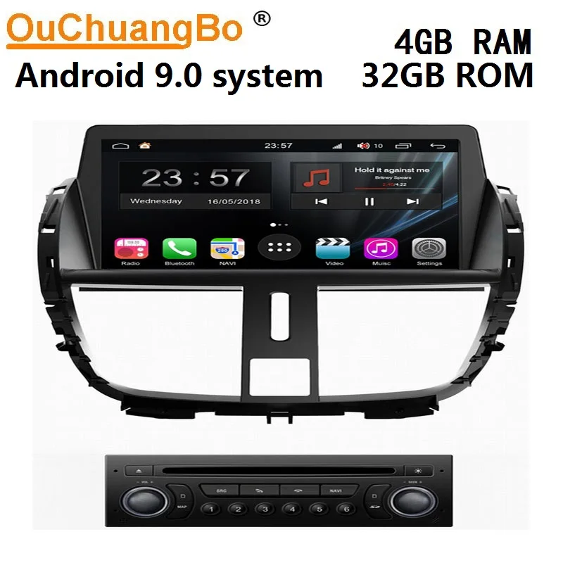 Ouchuangbo android 9 0 автомобилей медиа радио для Peugeot 207 с 8 ядро GPS навигации 1080P видео 4 Гб +