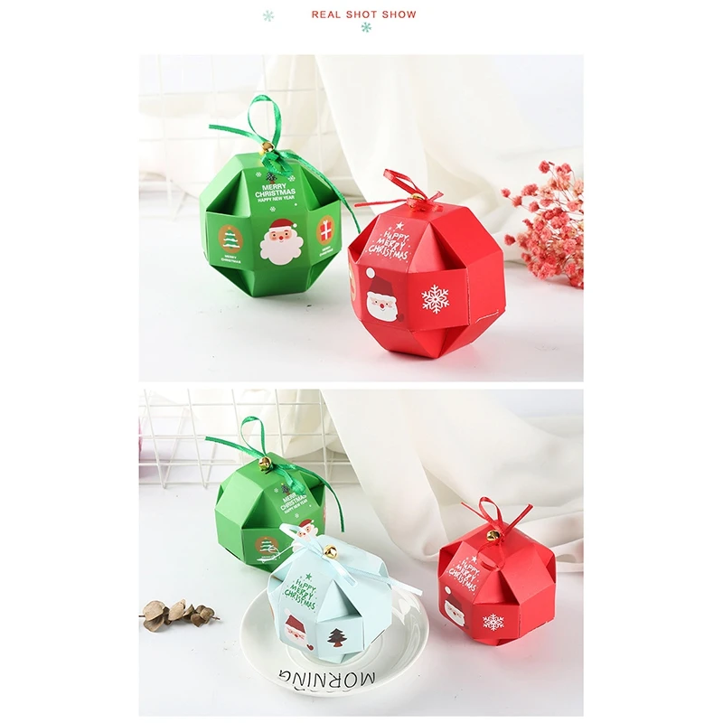 

10Pcs Candy Boxes DIY Party Favor Gift Santa Claus Snowflakes Pattern