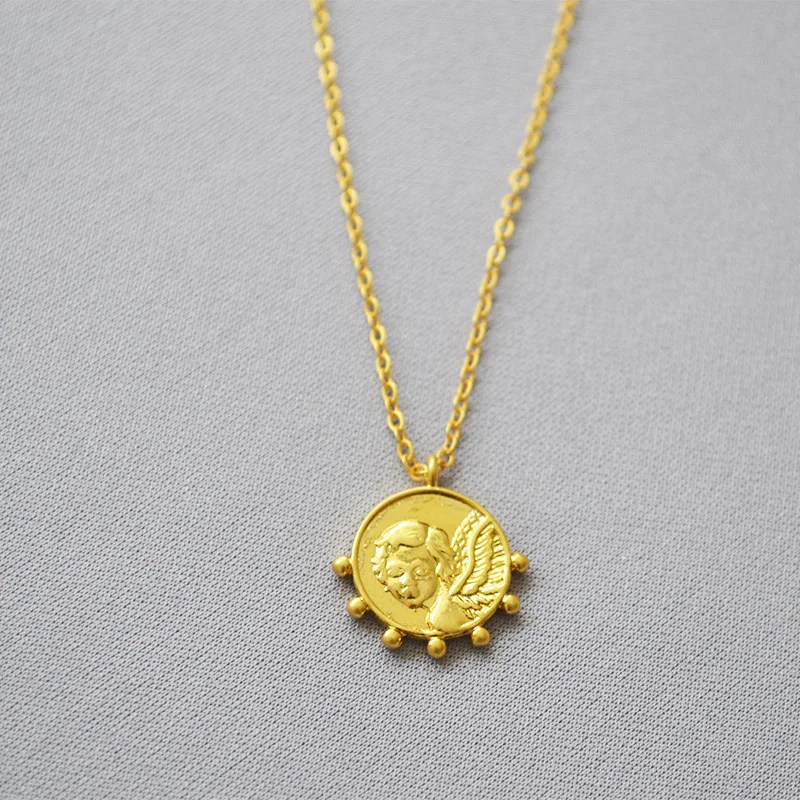 Цепочка с подвеской в виде ангела оригинальный дизайн ожерелья крыльями для