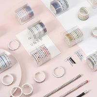 10 pcs basic color series very fine washi tape journal diy diary masking tape cute stickers decorative tape
