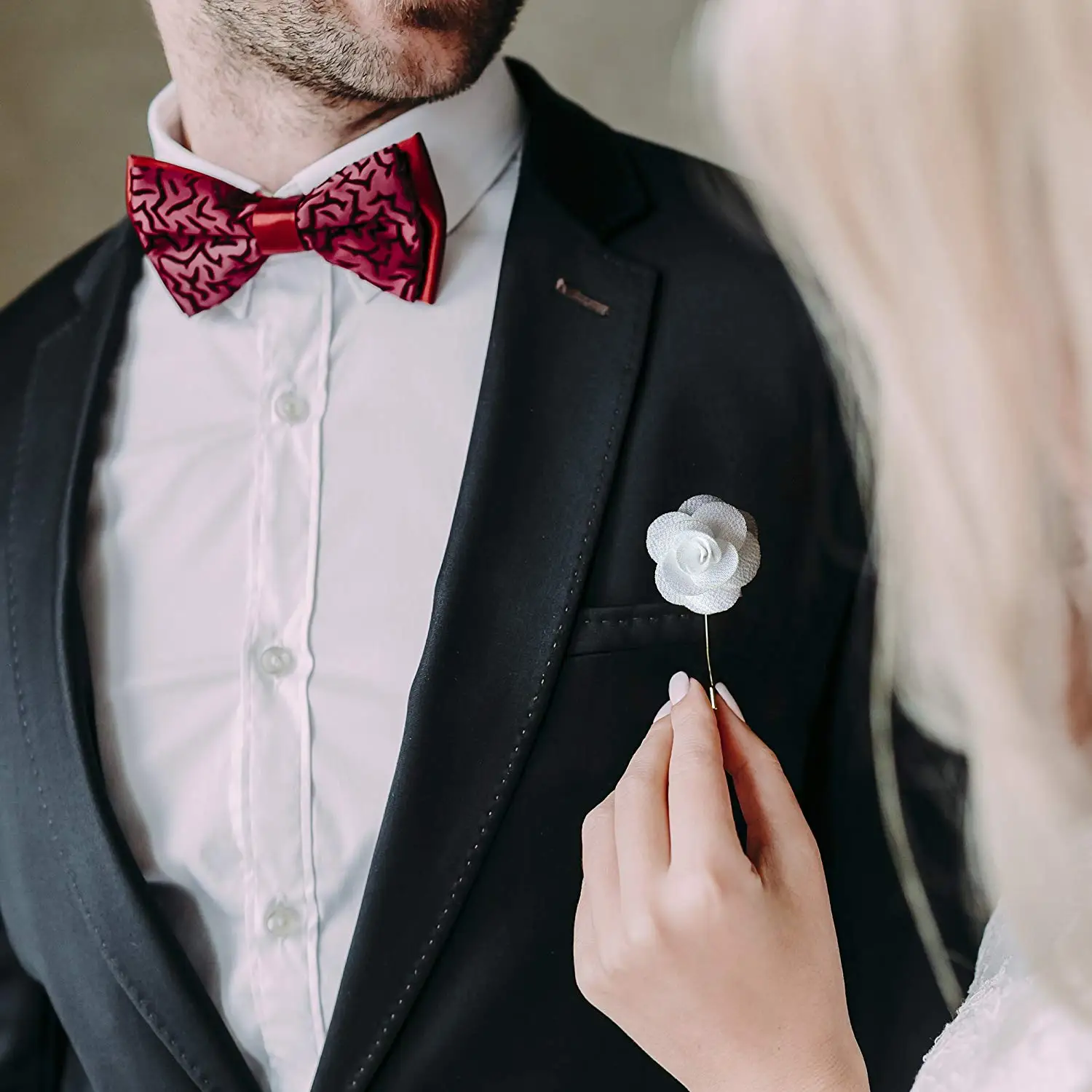 Булавка ручной работы с камелией Цветочная булавка на лацкан в винтажном стиле