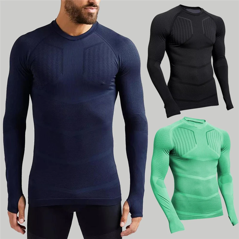 

Men's T-shirt Compression quick-drying Long Sleeve Men breathable T Shirts Male Fashion Fitness Shirt Gym Joggers Sweatshirt