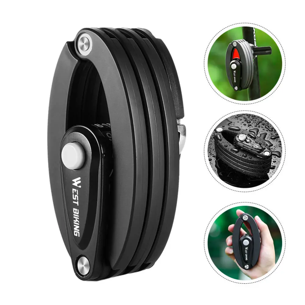 

1pc Portable Bike Lock Folding Lock Mountain Bike Anti-theft Lock (Black)
