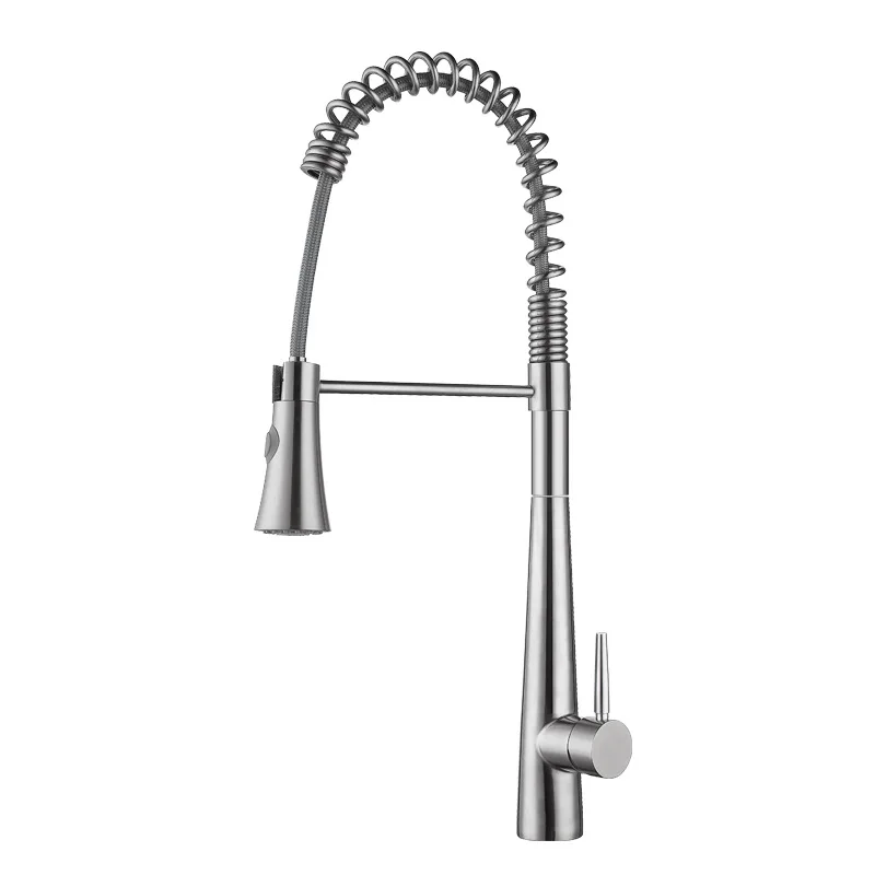 Выдвижной Смеситель для кухни матовый никелевый кран с датчиком