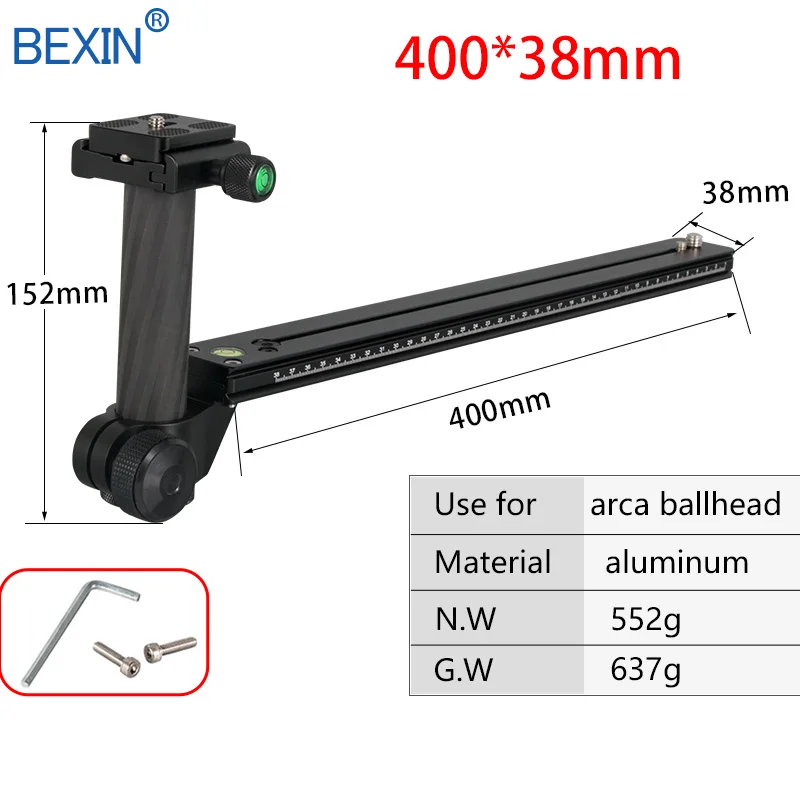 400x38mm with clamp Штатив для камеры, пластина для телеобъектива, быстросъемная пластина для dslr камеры с arca, швейцарская тарелка из углеродного волокна - Цвет: 400x38mm with clamp