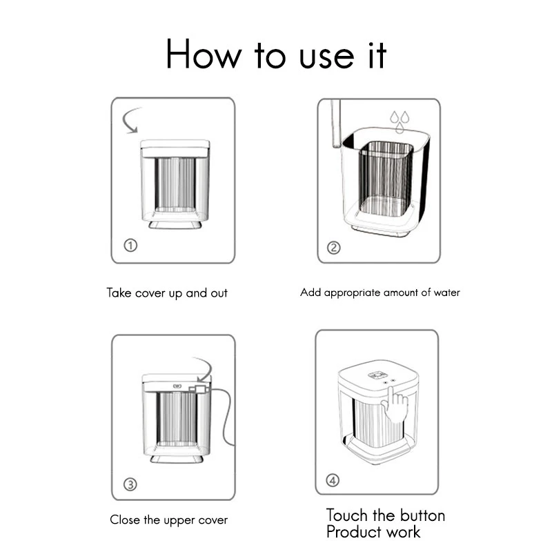 

1000Ml Large Capacity Projection Humidifier USB Colorful Night Light, Suitable for Desktop Household White