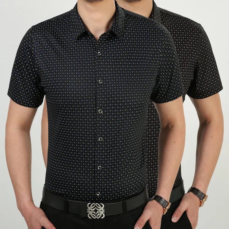 

2020 Latest Design Cheap Fashion Slim Fit Polk dot Short Sleeve Shirts