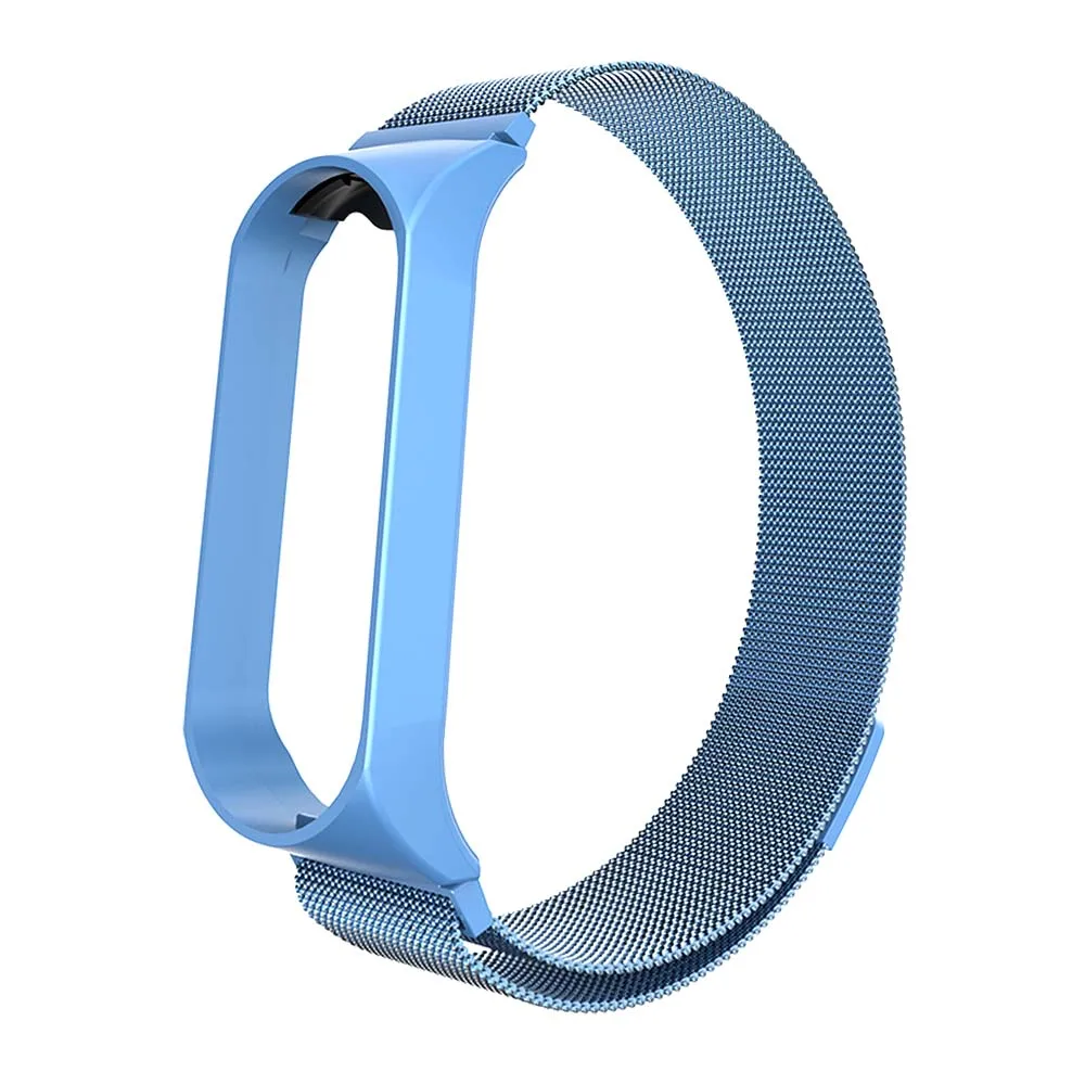 Rovtop ремешок для Xiaomi mi Band 4 ремешок для Xiaomi mi band 3 браслет для mi band 3 M3 M4 металлический Безвинтовой браслет из нержавеющей стали - Цвет: Magnet Blue