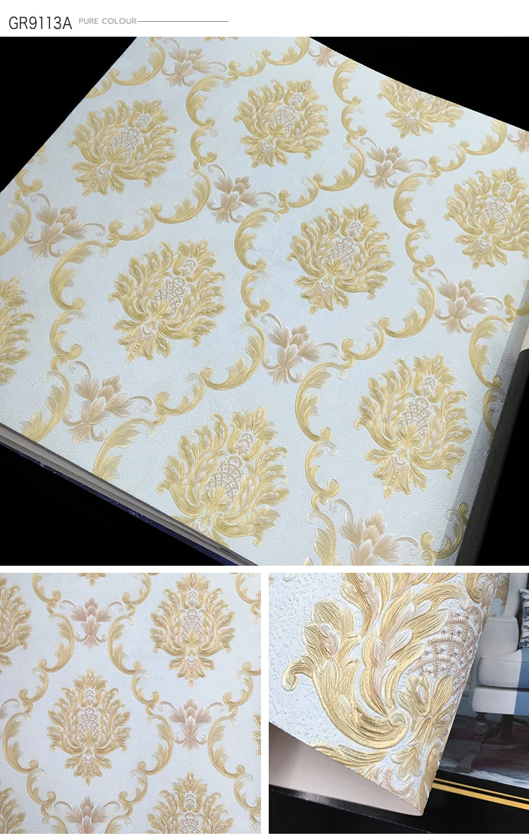 Синие Дамасские обои домашний декор для парикмахерской вас комнаты 3d