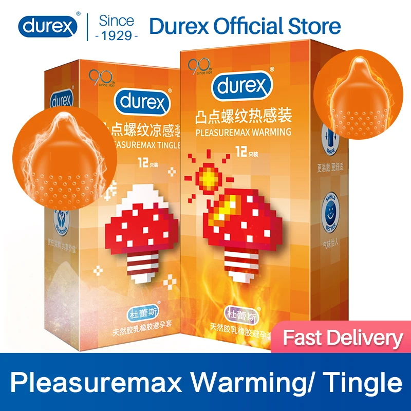 Durex мужские презервативы 52 5 мм ледяной огненный смазки задержка в горошек