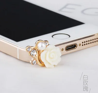 Модные и стильные однотонные смолы цветок Пылезащитная заглушка для 3 5 мм штекер