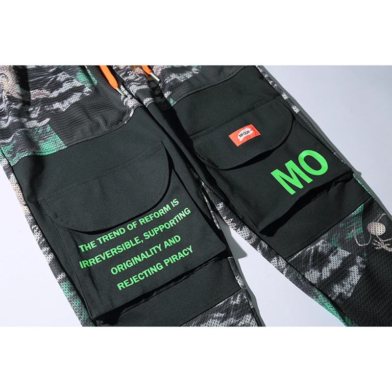 Camo Dragon Print Cargo Harajuku штаны шаровары с несколькими карманами для бега мужские