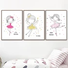 Сказочный постер балерины скандинавский постер и печать настенная Картина на холсте домашний декор настенные картины для детской спальни комнаты девочки