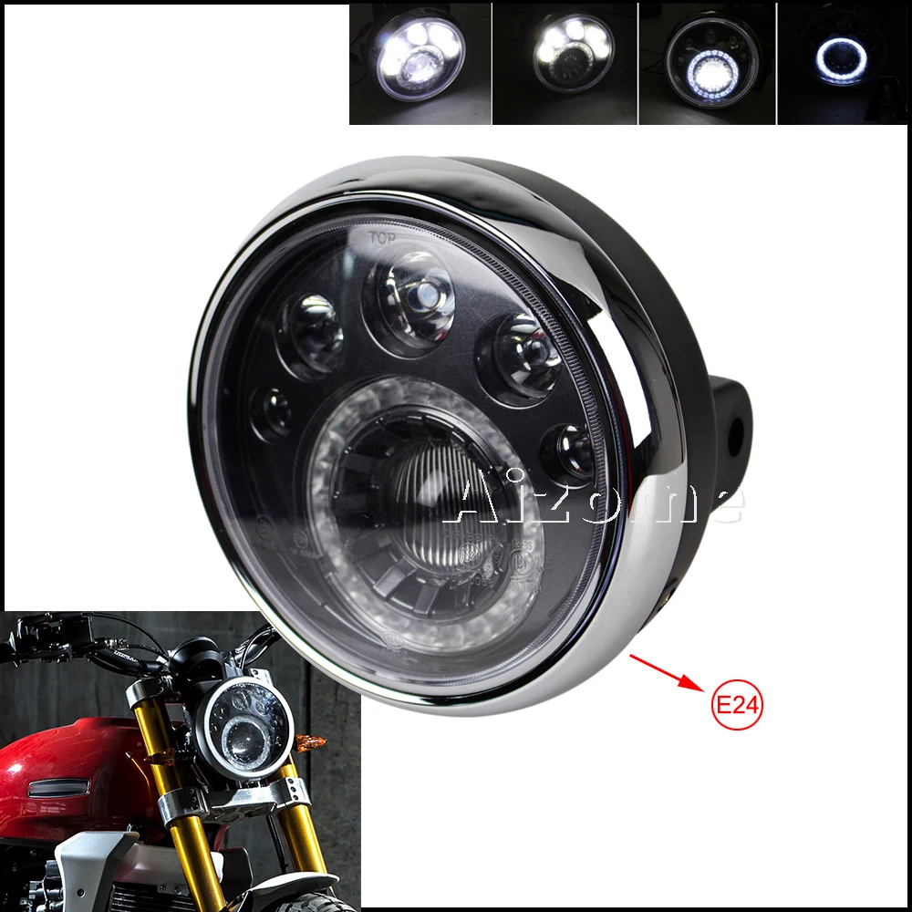 7 дюймов светодиодные фары универсальный мотоцикл свет для Harley Honda Yamaha Suzuki Кафе