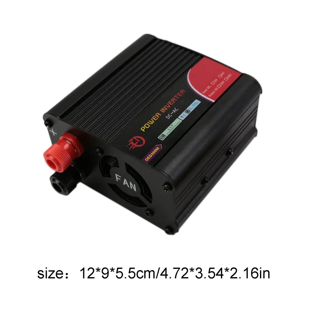 

Compact Size DC12V to AC 110V Power Inverter Adapter Charger Universal Voltage Converter Power Switch Black
